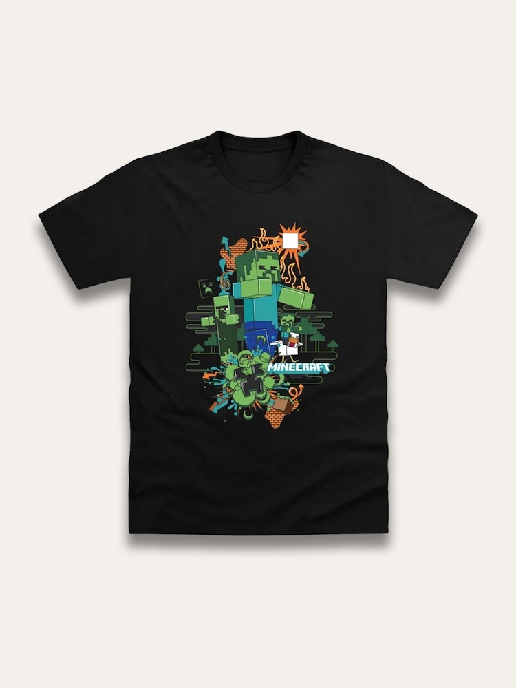 Brand Threads Black Minecraft T-Shirt - Image 1 of 2