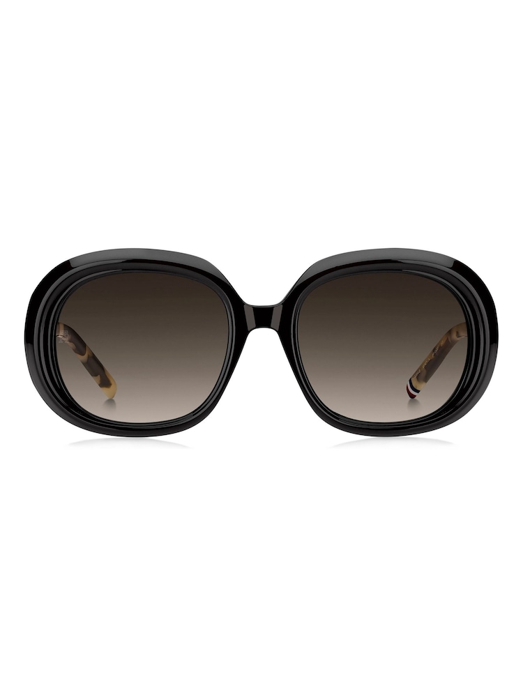 Tommy Hilfiger Black Round Sunglasses in Black and Havana - Image 1 of 4 Tommy Hilfiger Black Round Sunglasses in Black and Havana - Image 1 of 4