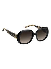 Tommy Hilfiger Black Round Sunglasses in Black and Havana - Image 3 of 4