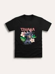 Brand Threads Black Disney Lilo and Stitch Movie T-Shirt - Image 1 of 1