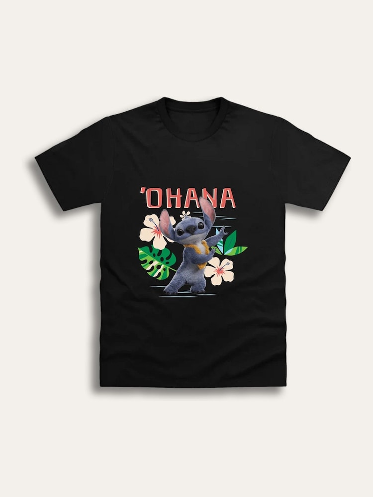 Brand Threads Black Disney Lilo and Stitch Movie T-Shirt - Image 1 of 1