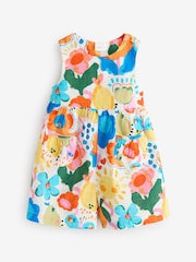 Multi Sleeveless Tropical Flower Print Playsuit - Image 1 of 1