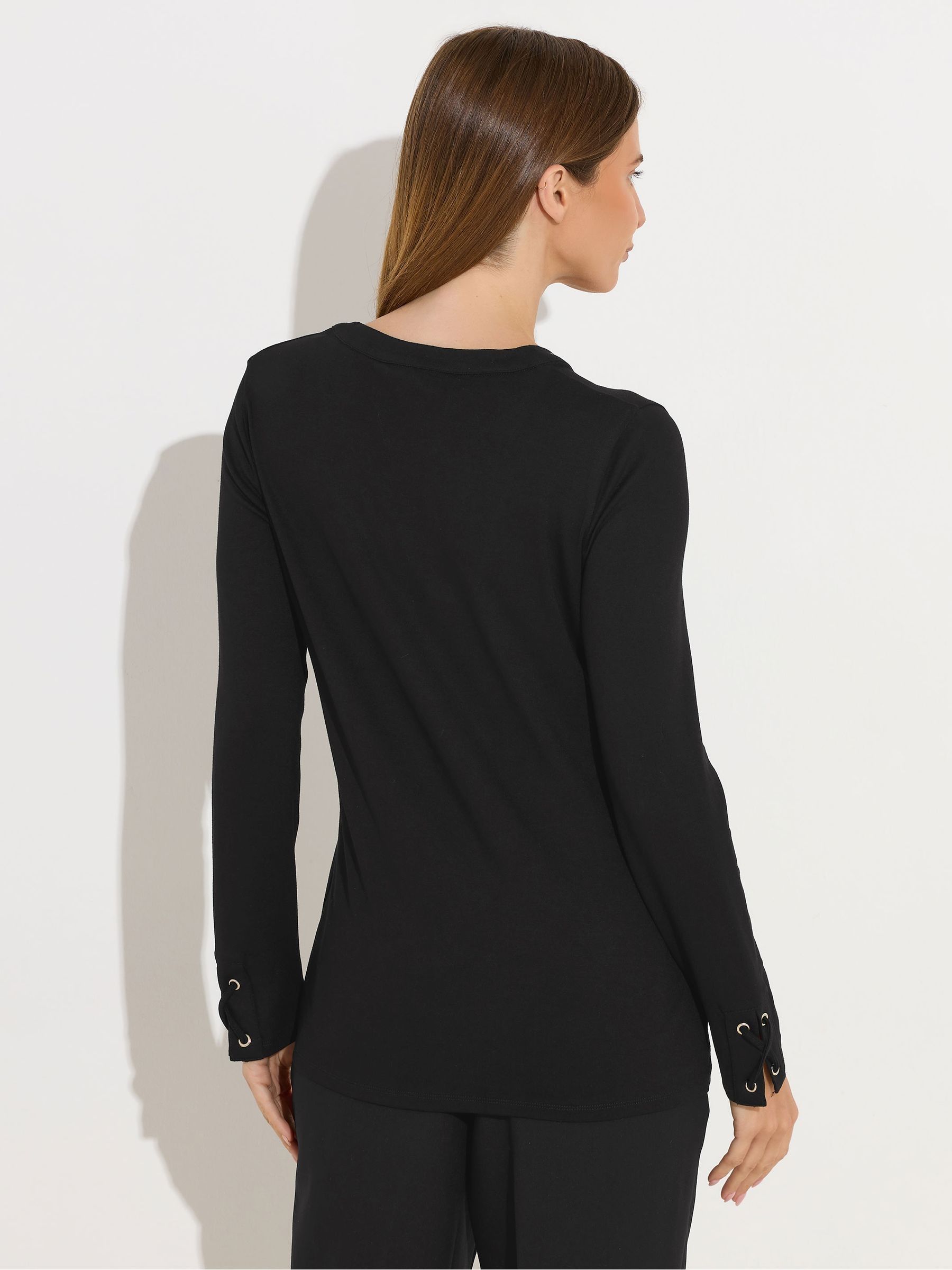 Buy Star by Julien MacDonald Black Lace-Up Eyelet Detail Top from