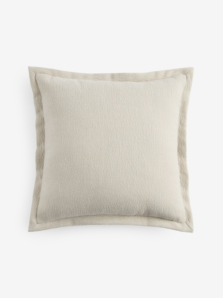 Ivory 50 x 50cm Burford Flange Edge Cushion - Image 1 of 2