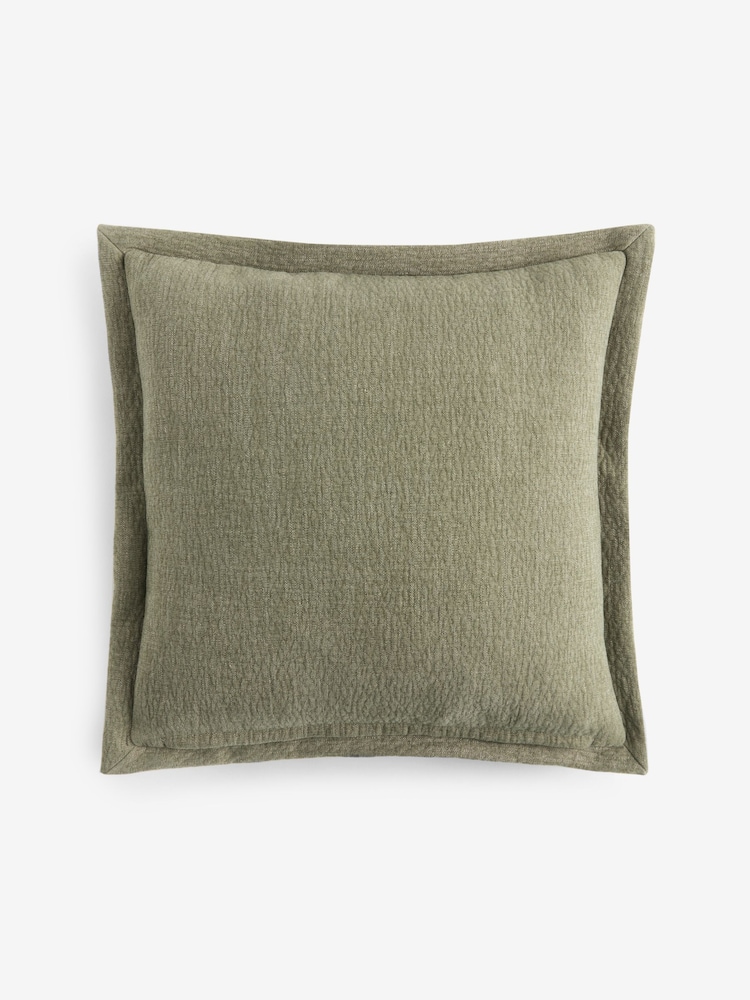 Green 50 x 50cm Burford Flange Edge Cushion - Image 4 of 4