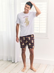 Chelsea Peers Get Stuffed Argyle Bear Print Short Pyjamas Set - صورة 1 من 5