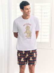 Chelsea Peers Get Stuffed Argyle Bear Print Short Pyjamas Set - صورة 2 من 5