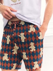 Chelsea Peers Get Stuffed Argyle Bear Print Short Pyjamas Set - صورة 3 من 5