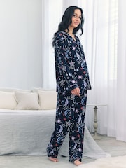 Chelsea Peers Maternity Cotton Mystic Moon Print Long Pyjamas Set - Imagen 1 de 5