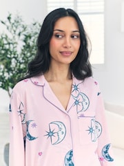 Chelsea Peers Pink Maternity Astral Hearts Print Nightshirt - Image 4 of 5