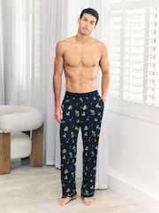 Chelsea Peers Blue Wild Dining Print Pyjama Bottoms - Image 1 of 5
