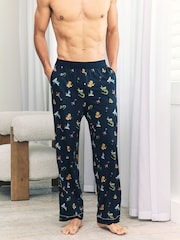 Chelsea Peers Blue Wild Dining Print Pyjama Bottoms - Image 2 of 5