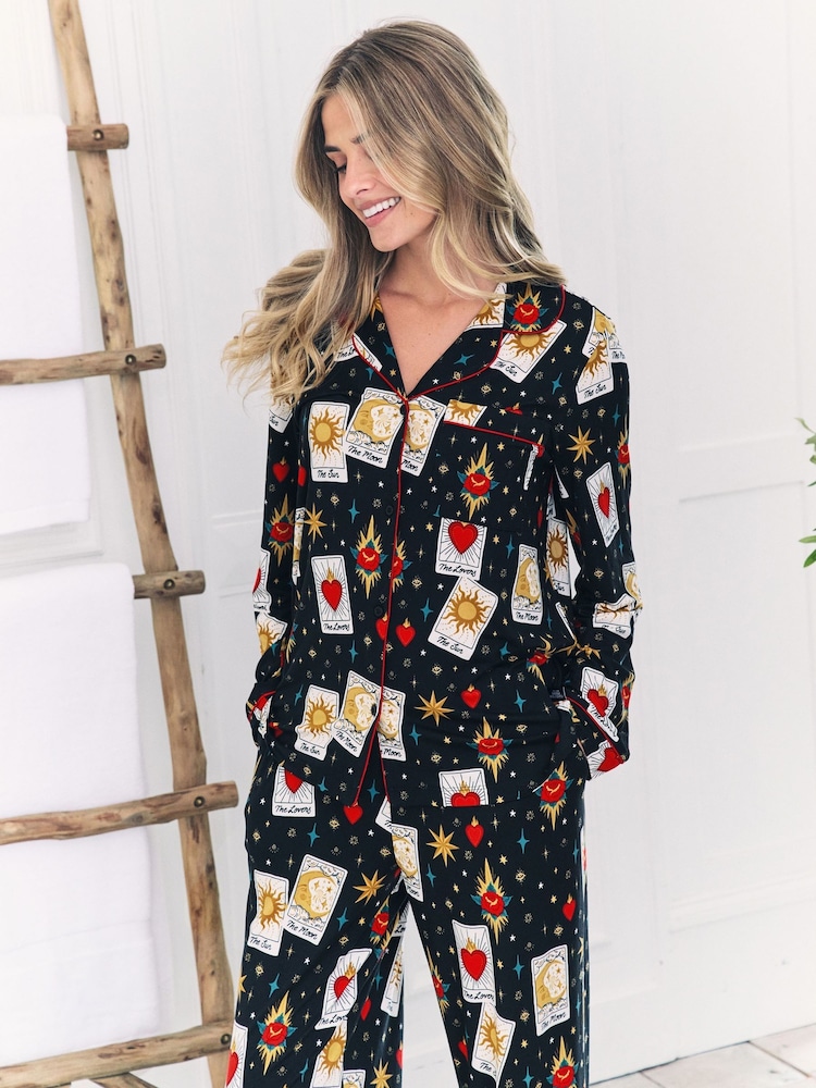 Chelsea Peers Tarot Card Print Long Pyjamas Set - Imagen 2 de 5