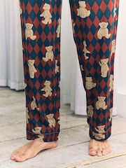 Chelsea Peers Blue Argyle Bear Print Pyjama Bottoms - Image 5 of 5