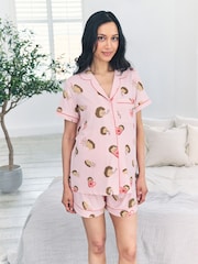 Chelsea Peers Maternity Hedgehog Hearts Print Short Pyjamas Set - Imagen 1 de 5