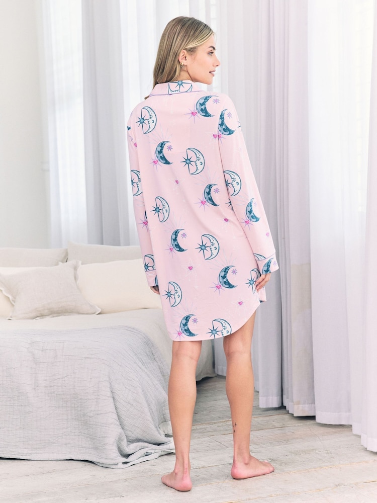 Chelsea Peers Pink Astral Hearts Print Nightshirt - Image 2 of 9