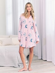 Chelsea Peers Pink Astral Hearts Print Nightshirt - Image 3 of 9