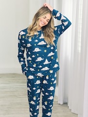 Verde claro - Chelsea Peers Maternity Celestial Bunny Print Long Pyjamas Set - Imagen 4 de 5