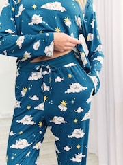 Verde claro - Chelsea Peers Maternity Celestial Bunny Print Long Pyjamas Set - Imagen 5 de 5