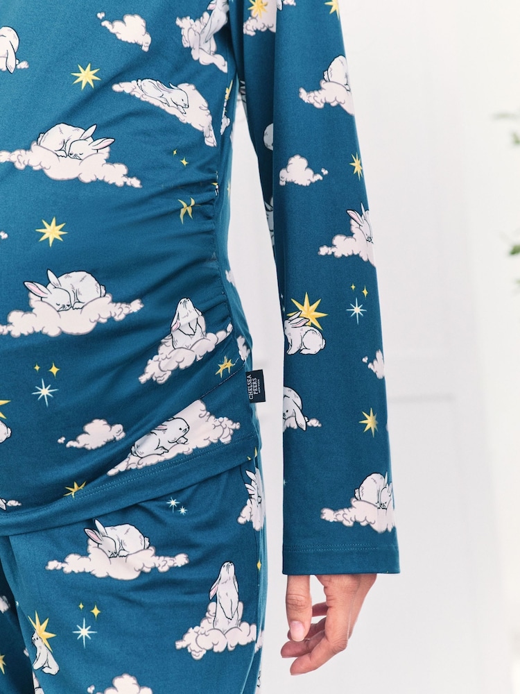 Verde - Chelsea Peers Maternity Celestial Bunny Print Long Pyjamas Set - Imagen 5 de 5