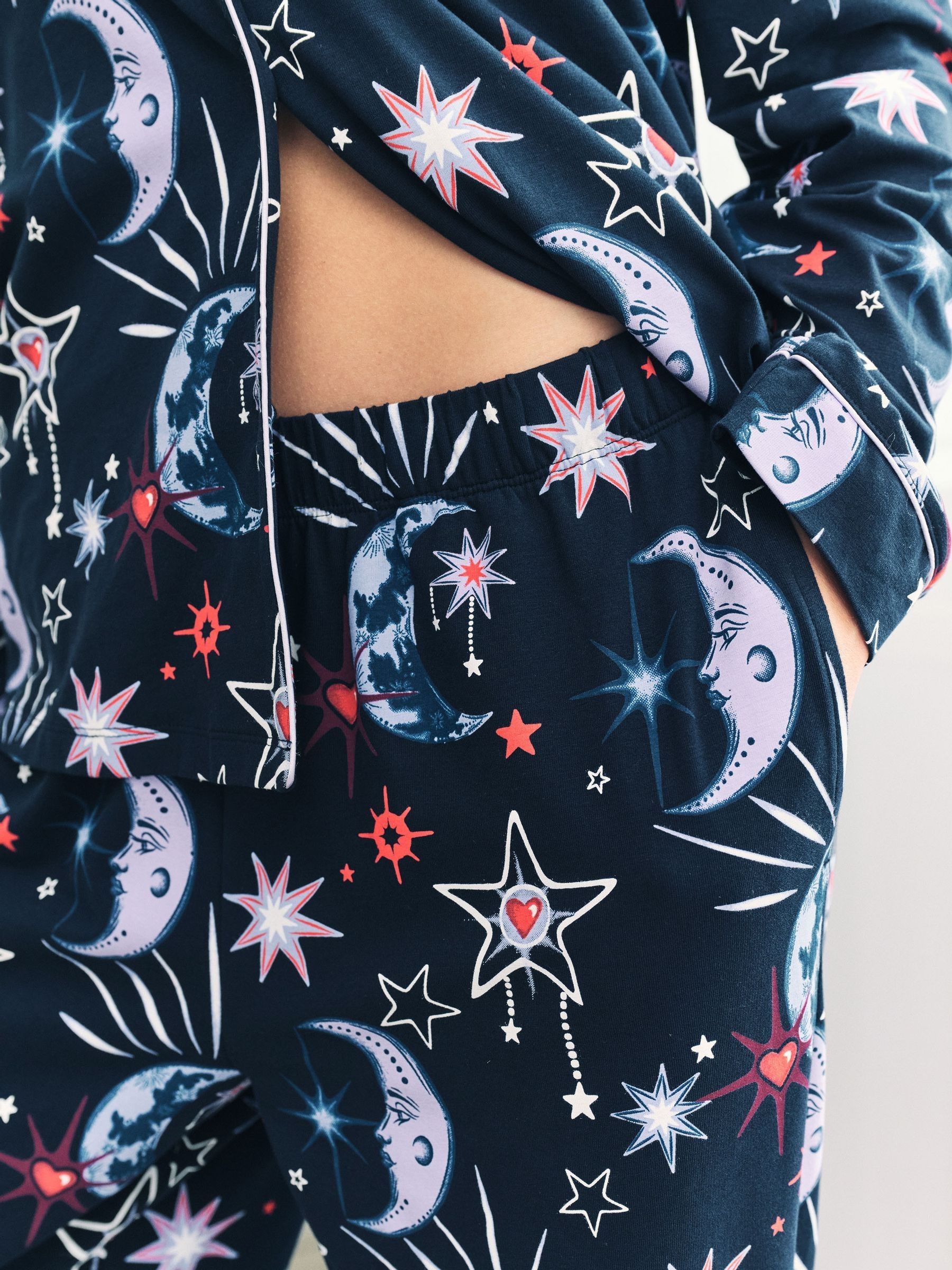 Moon Pyjamas Buy Chelsea Peers Blue Cotton Mystic Moon Print Long Pyjamas Set from ...