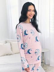 Chelsea Peers Maternity Astral Hearts Print Long Pyjamas Set - Imagen 3 de 5