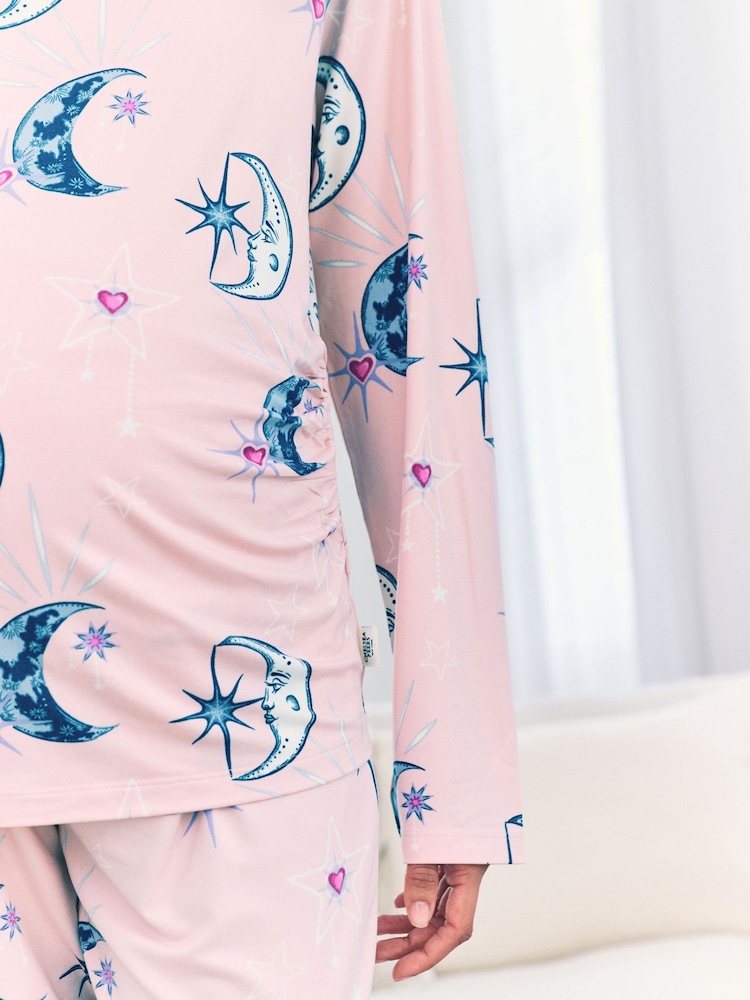 Chelsea Peers Maternity Astral Hearts Print Long Pyjamas Set - Imagen 5 de 5