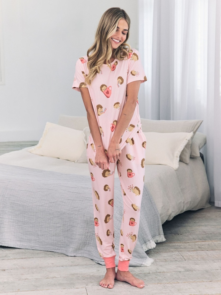 Chelsea Peers Hedgehog Hearts Print Long Pyjamas Set - Imagen 2 de 5