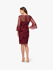 Adrianna Papell Red Bead Velvet Sheath Dress - Image 2 of 6