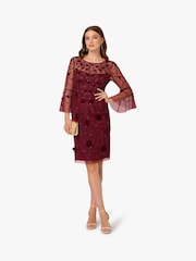Adrianna Papell Red Bead Velvet Sheath Dress - Image 3 of 6