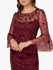 Adrianna Papell Red Bead Velvet Sheath Dress - Image 4 of 6