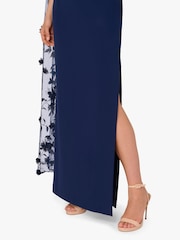 Adrianna Papell Blue Crepe One Shoulder Dress - Image 5 of 6