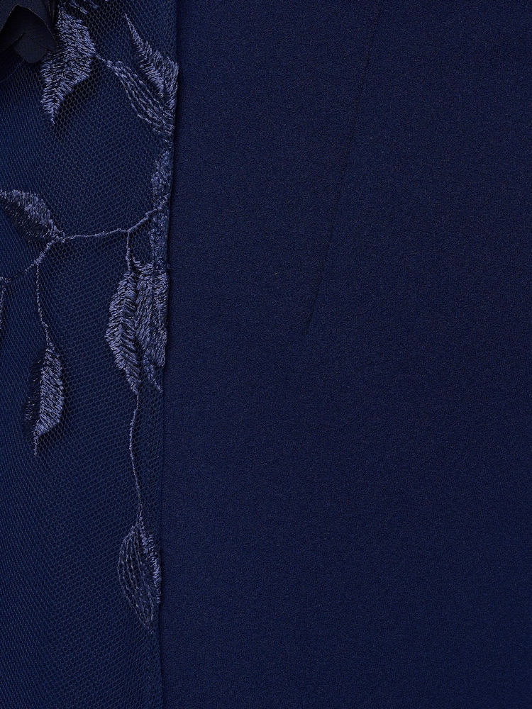 Adrianna Papell Blue Crepe One Shoulder Dress - Image 6 of 6