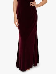 Adrianna Papell Red Velvet One Shoulder Gown - Imagem 6 de 6