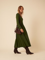 Nobodys Child Green Cora Long Sleeve Midi Dress - Image 1 of 5