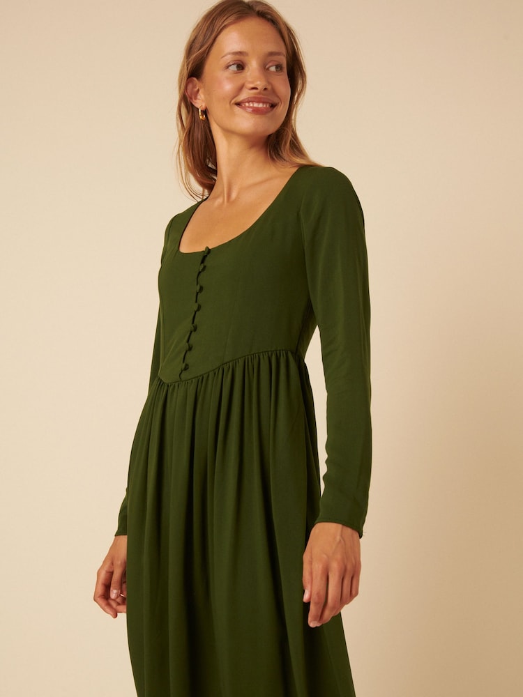 Buy Nobodys Child Green Cora Long Sleeve Midi Dress from Next USA Buy Nobodys Child Green Cora Long Sleeve Midi Dress from Next USA