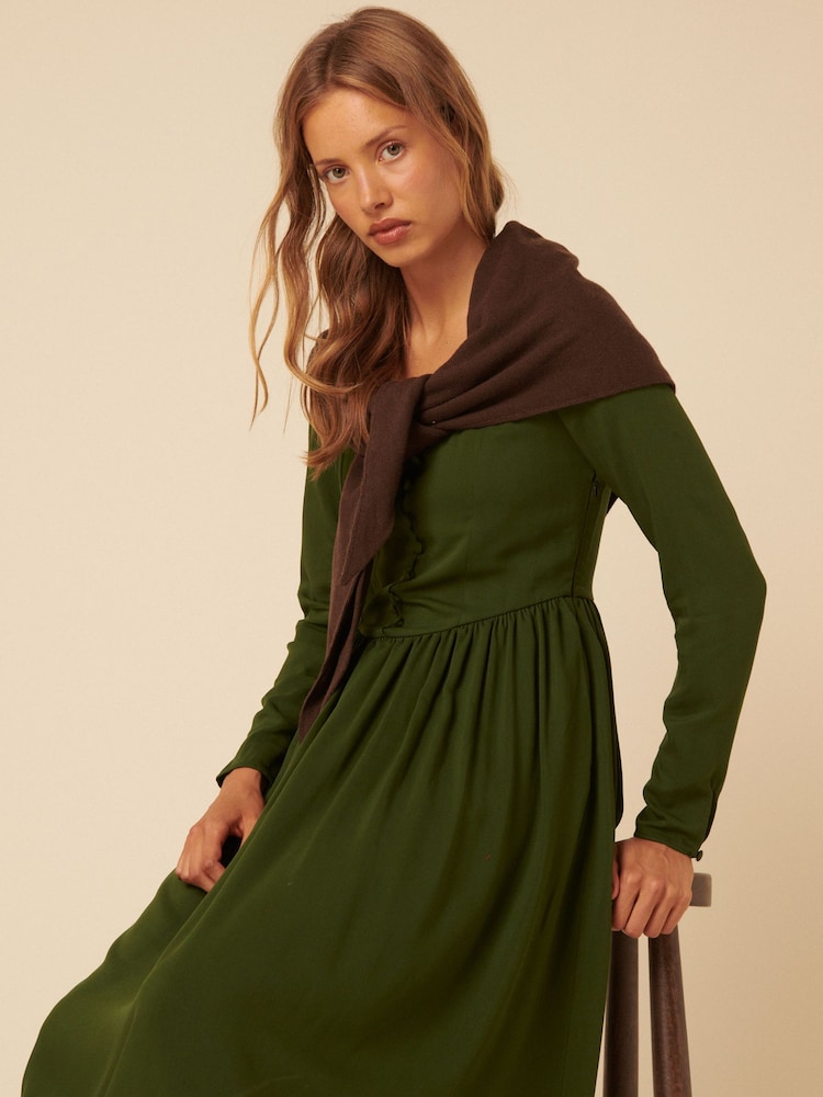 Buy Nobodys Child Green Cora Long Sleeve Midi Dress from Next USA Buy Nobodys Child Green Cora Long Sleeve Midi Dress from Next USA