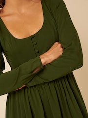 Nobodys Child Green Cora Long Sleeve Midi Dress - Image 5 of 5