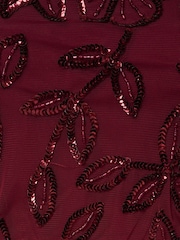 Adrianna Papell Red Blouson Beaded Long Dress - Imagem 6 de 6