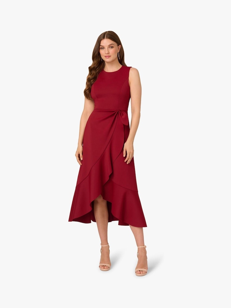 Adrianna Papell Red Sleeveless Scuba Dress - Image 1 of 6 Adrianna Papell Red Sleeveless Scuba Dress - Image 1 of 6