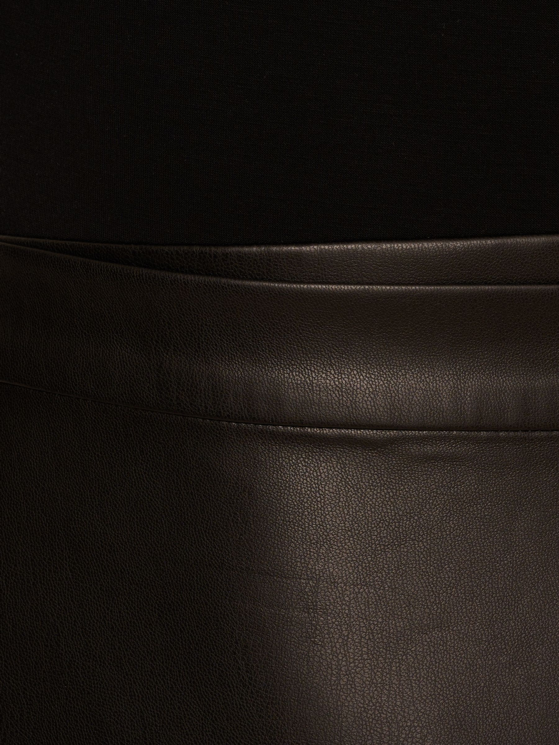Buy Adrianna Papell Black Ponte Faux Leather Dress from Next USA