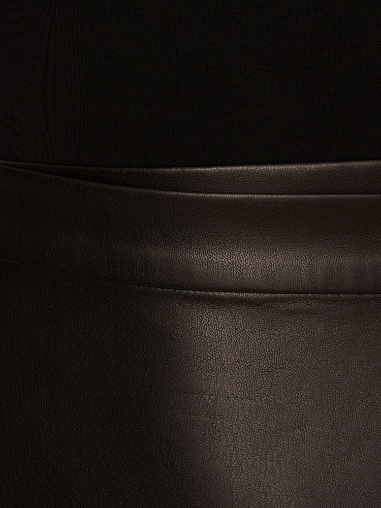 adrianna papell leather dress Adrianna Papell Ponte Faux Leather Dress, Black