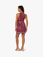 Adrianna Papell Halter Printed Brown Short Dress - Imagem 2 de 6