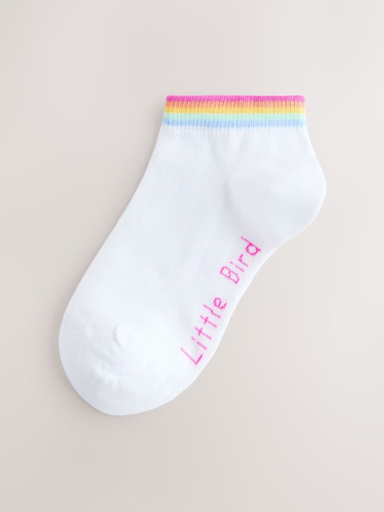 Little Bird by Jools Oliver White Pastel Rainbow Stripe Trainer Socks 3 Pack - Image 2 of 4 Little Bird by Jools Oliver White Pastel Rainbow Stripe Trainer Socks 3 Pack - Image 2 of 4