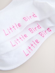 Little Bird by Jools Oliver White Pastel Rainbow Stripe Trainer Socks 3 Pack - Image 3 of 4