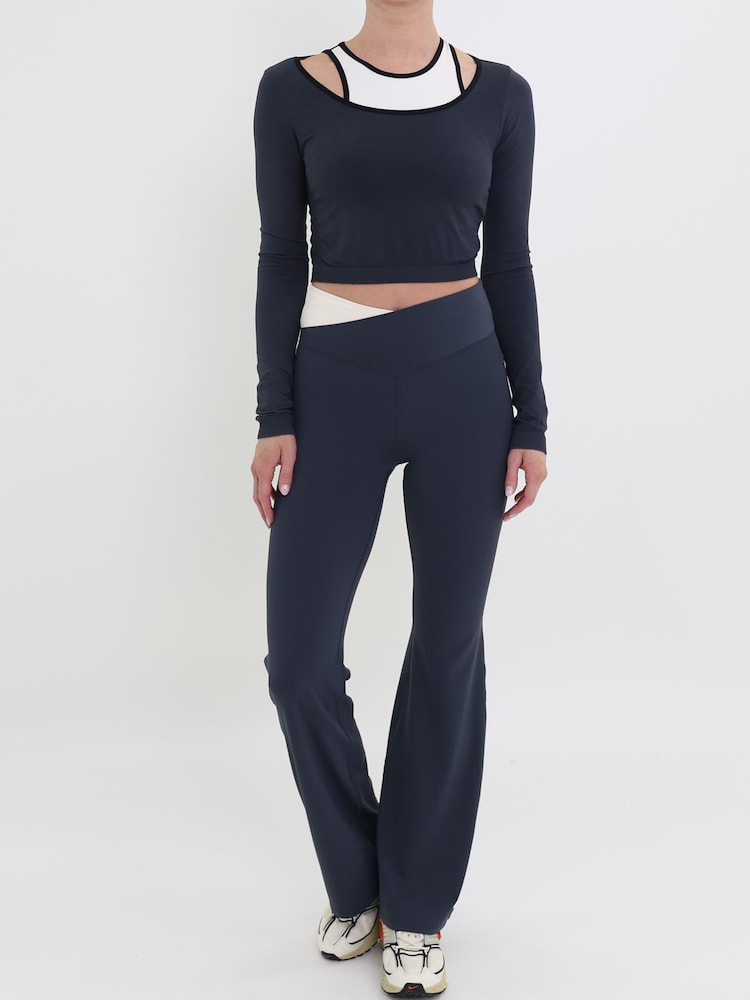 P.E Nation Blue Wander Flare Leggings - Image 1 of 4