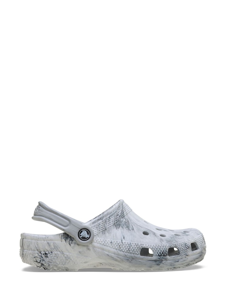 Crocs Grey Classic Marbled Clogs - Image 1 of 4 Crocs Grey Classic Marbled Clogs - Image 1 of 4