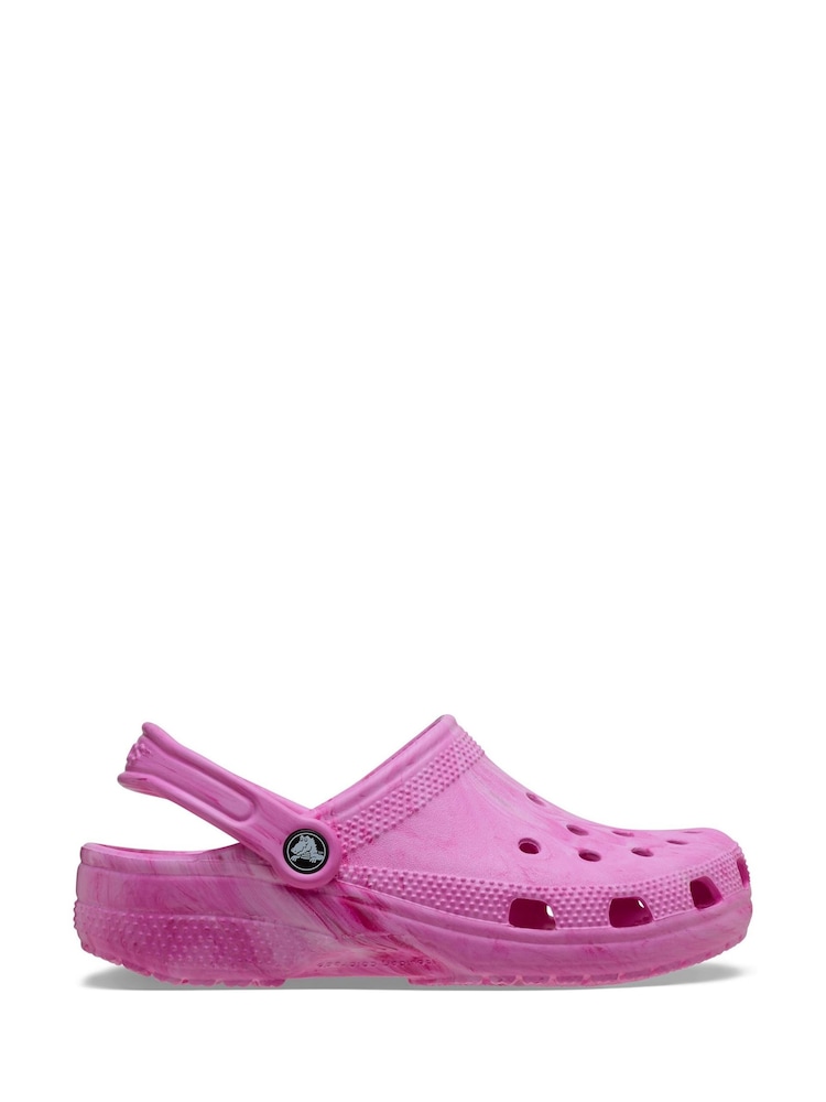 Crocs Pink Classic Marbled Clogs - Image 2 of 4 Crocs Pink Classic Marbled Clogs - Image 2 of 4