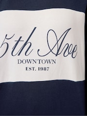 Yours Curve Blue 5th Avenue Rugby Top - Image 5 of 5