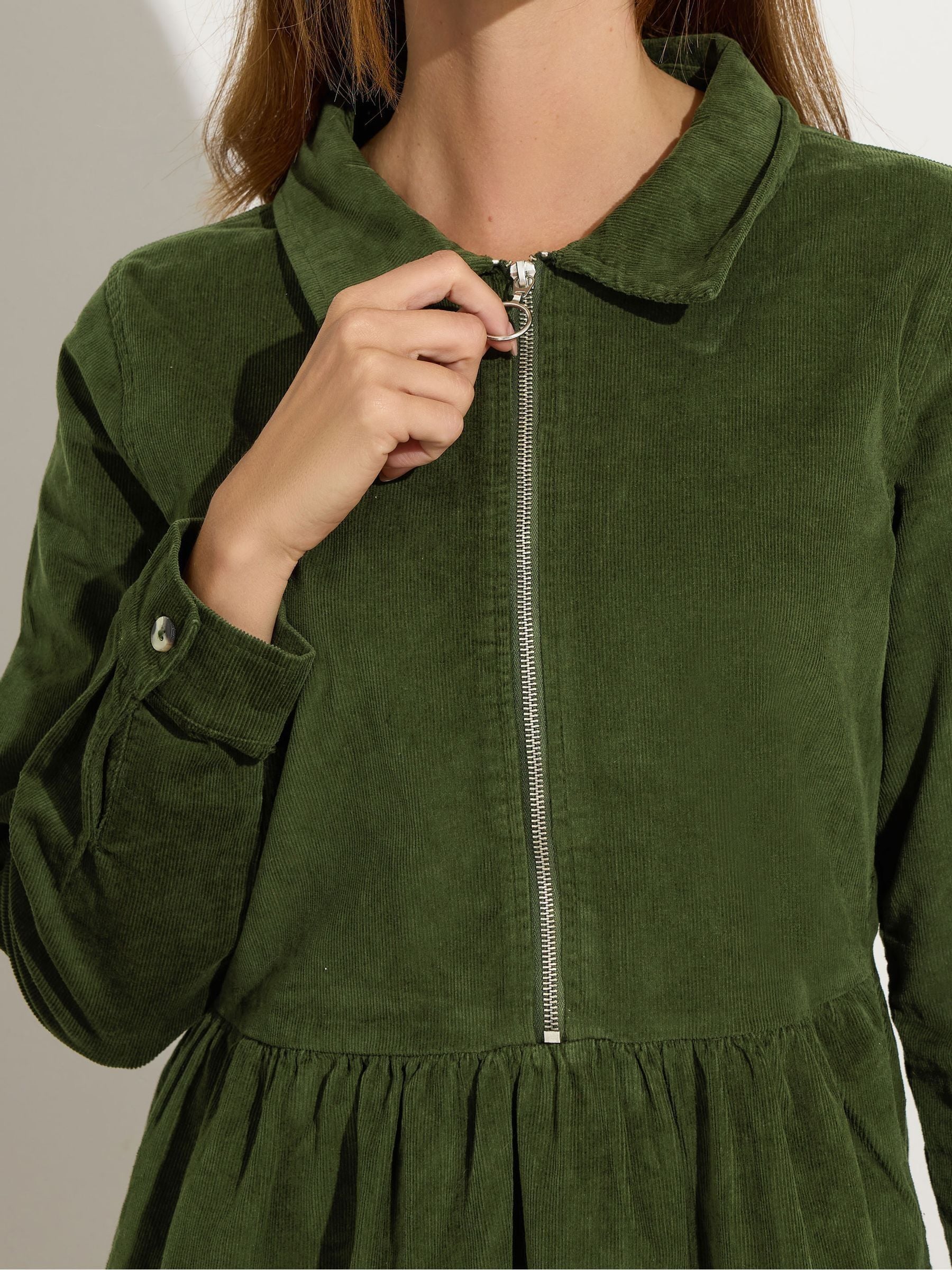 Buy M&Co Green Cord Zip Half Placket Dress from Next USA